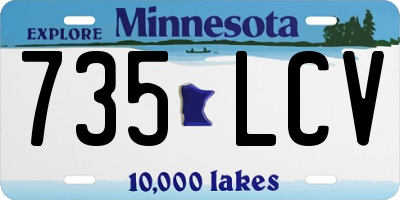 MN license plate 735LCV