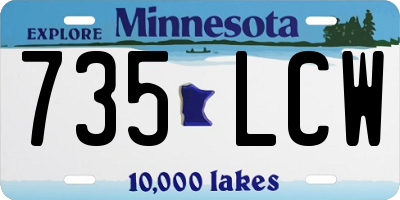 MN license plate 735LCW