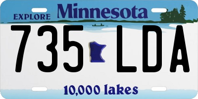 MN license plate 735LDA