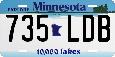 MN license plate 735LDB