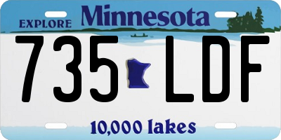 MN license plate 735LDF
