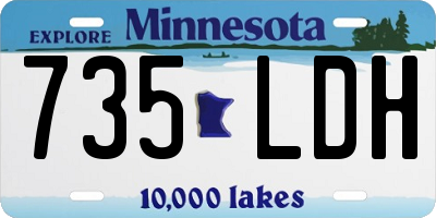 MN license plate 735LDH