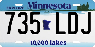 MN license plate 735LDJ