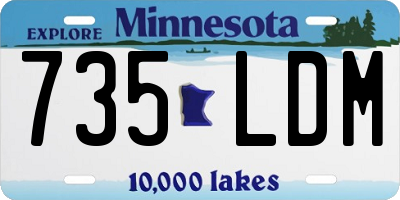 MN license plate 735LDM