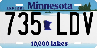 MN license plate 735LDV