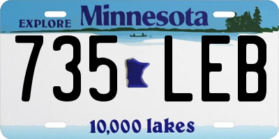 MN license plate 735LEB