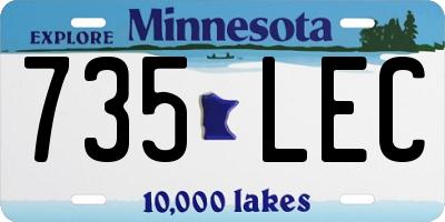 MN license plate 735LEC