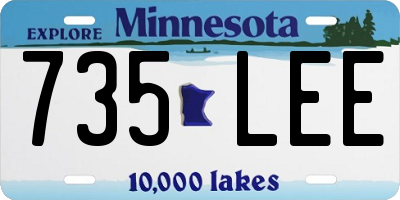 MN license plate 735LEE
