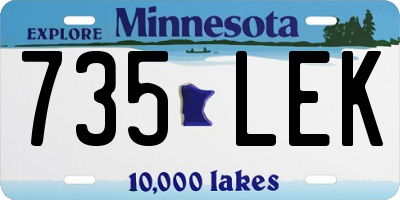 MN license plate 735LEK