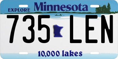 MN license plate 735LEN