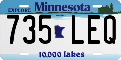 MN license plate 735LEQ