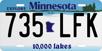 MN license plate 735LFK
