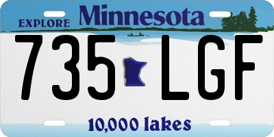 MN license plate 735LGF