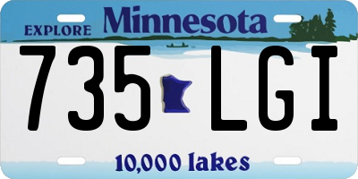 MN license plate 735LGI