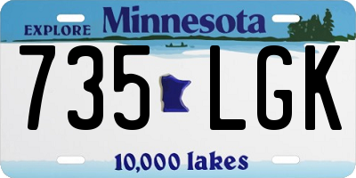 MN license plate 735LGK