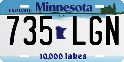 MN license plate 735LGN