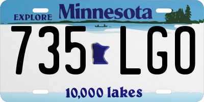 MN license plate 735LGO