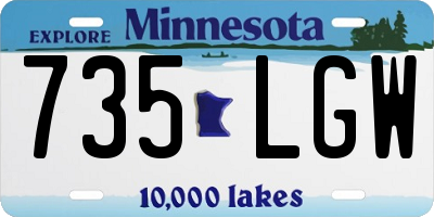 MN license plate 735LGW