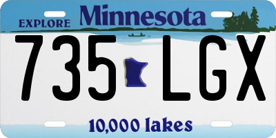 MN license plate 735LGX