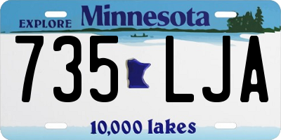 MN license plate 735LJA