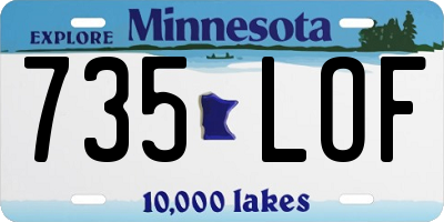 MN license plate 735LOF