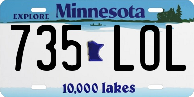 MN license plate 735LOL