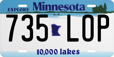 MN license plate 735LOP