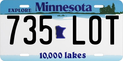MN license plate 735LOT