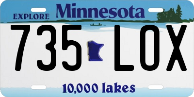 MN license plate 735LOX