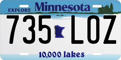 MN license plate 735LOZ