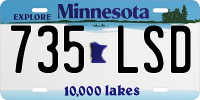 MN license plate 735LSD