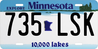MN license plate 735LSK