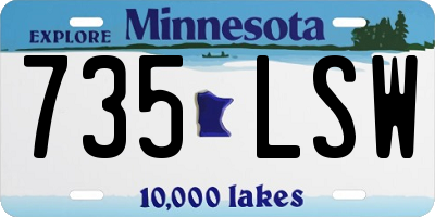MN license plate 735LSW