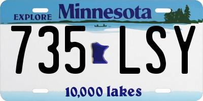 MN license plate 735LSY