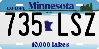 MN license plate 735LSZ