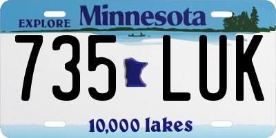 MN license plate 735LUK