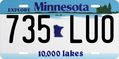 MN license plate 735LUO
