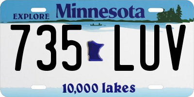MN license plate 735LUV