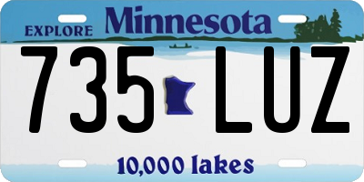 MN license plate 735LUZ