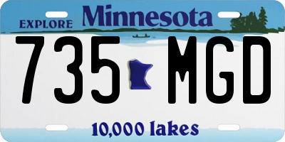 MN license plate 735MGD