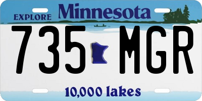 MN license plate 735MGR