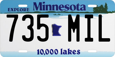 MN license plate 735MIL