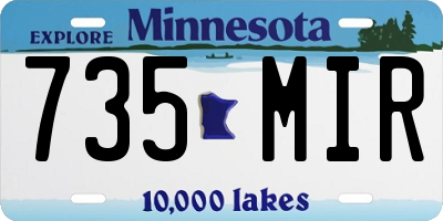 MN license plate 735MIR