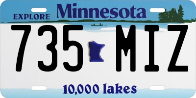 MN license plate 735MIZ