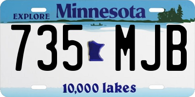 MN license plate 735MJB