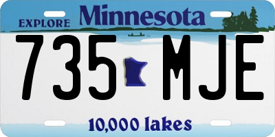 MN license plate 735MJE