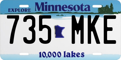 MN license plate 735MKE