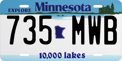 MN license plate 735MWB