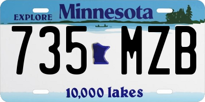 MN license plate 735MZB