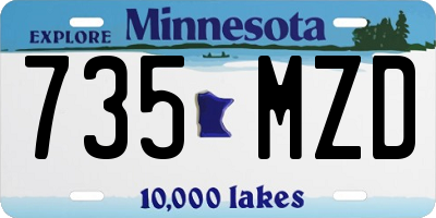 MN license plate 735MZD